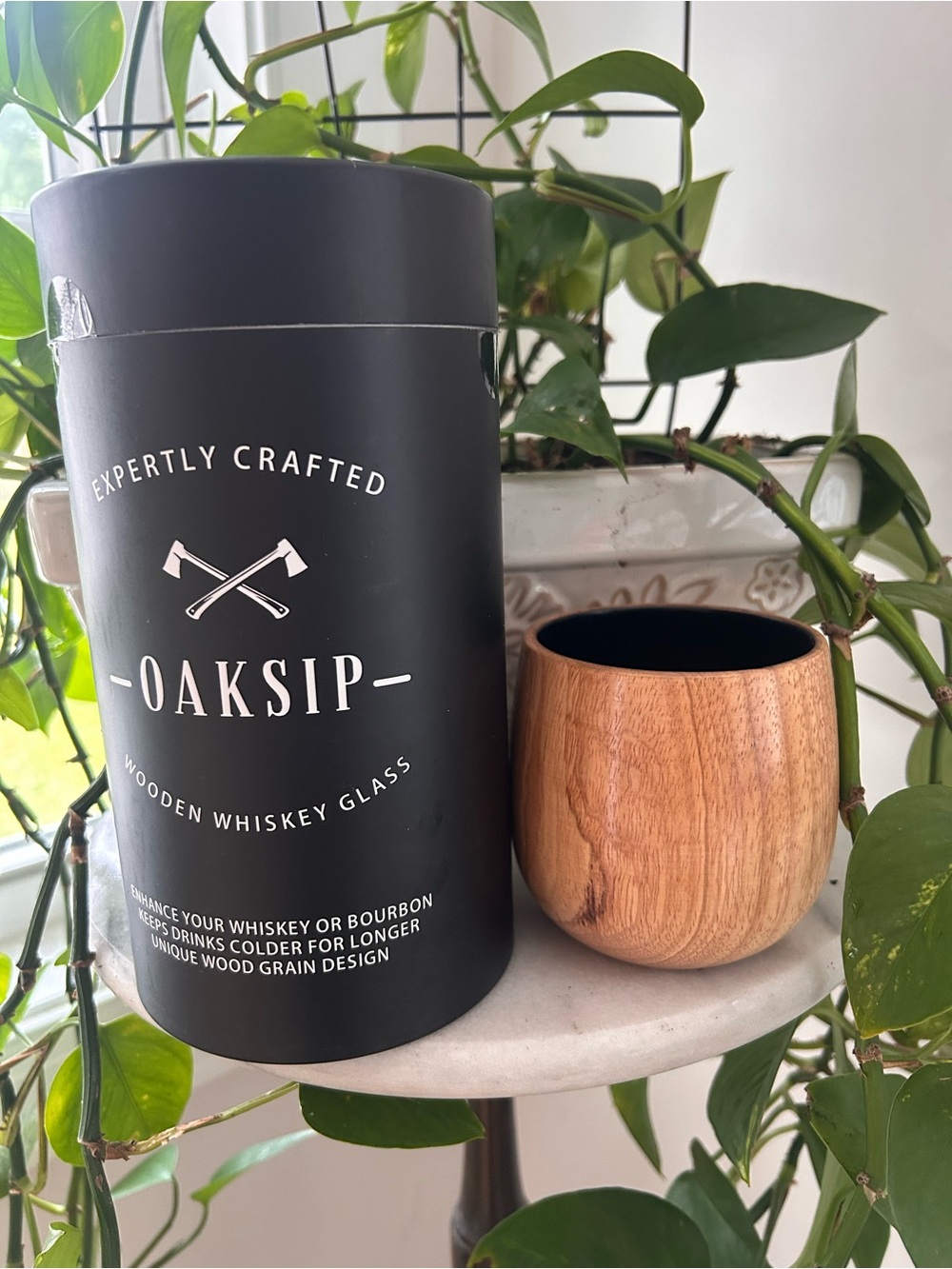 Oaksip Wooden Whiskey Glass - Natural Wood Tone